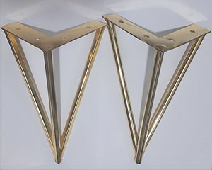 پابه مبل فلزی مدل سه پر ساده و قوطی در 3 رنگ طلایی نقره ای و مشکی